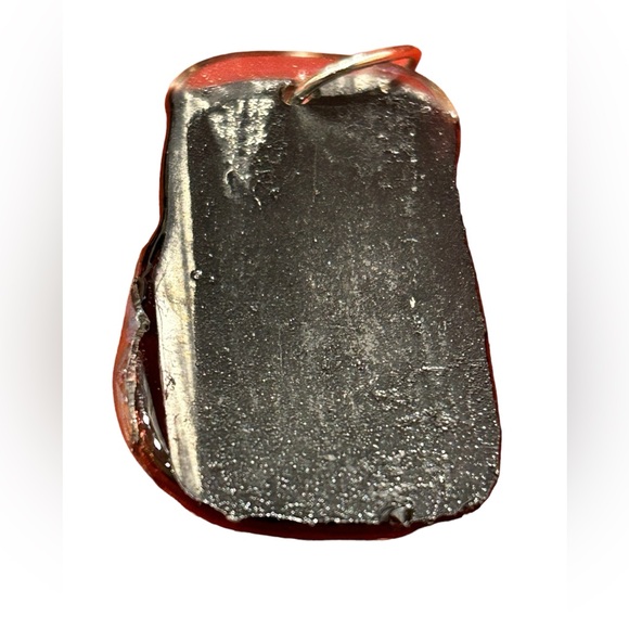 🍄Gorgeous Resin Multimedia Pendant W/Peach, Gold, & Neutral Tones Approx. 2”x1” - Picture 6 of 10